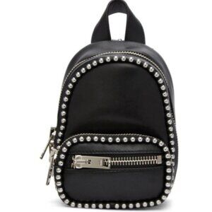 Alexander Wang Black Leather Mini Backpack Attica Studded Silver Hardware